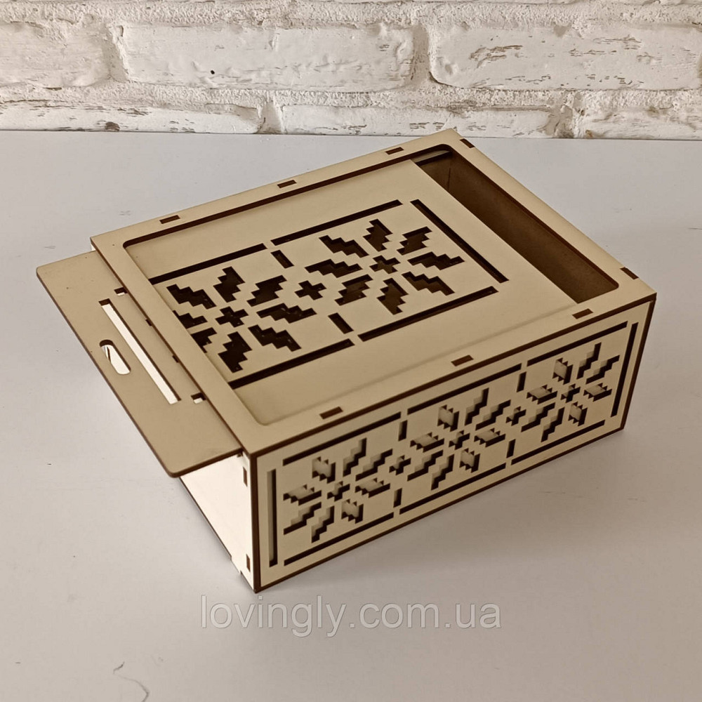 Подарочная коробка кремового цвета с орнаментом 29/20/10 см Ирпень - изображение 4