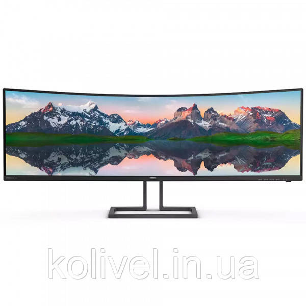 TFT 48.8" Philips 498P9Z, VA, 5120 x 1440, HDMI 2.0 x 3, DP, USB 3.2 x 2, HAS, колонки, чорний (498P9Z/00) Київ - фото 1