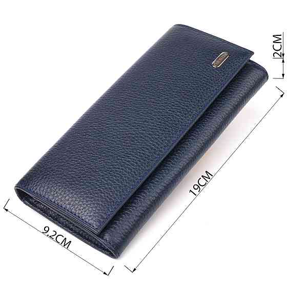 Женский кошелек из натуральной зернистой кожи CANPELLINI 21624 Синий Киев