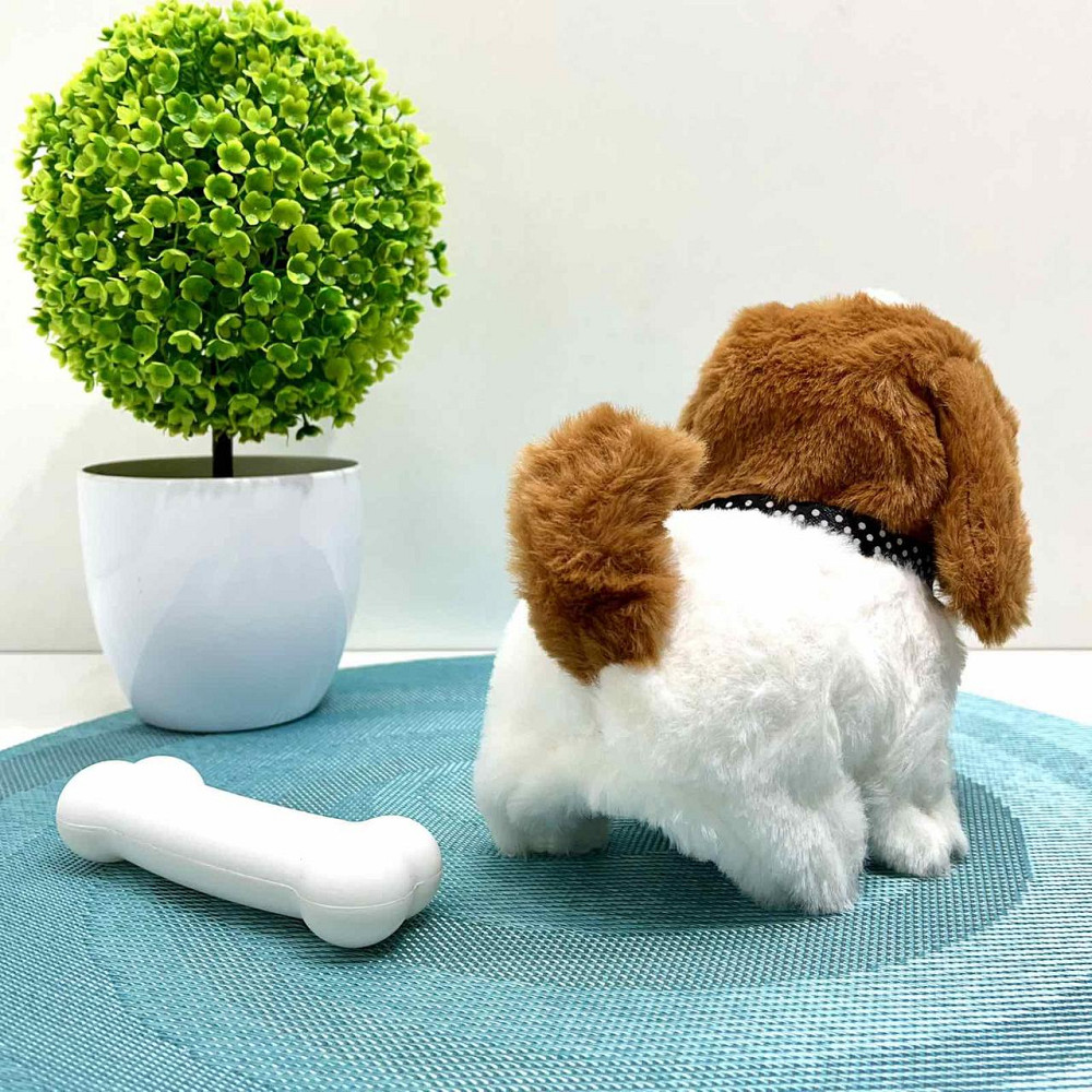 Собачка інтерактивна ходить видає звуки ворушить хвостиком у рюкзаку Білий з коричневим (777-23B) Чернигов - изображение 3