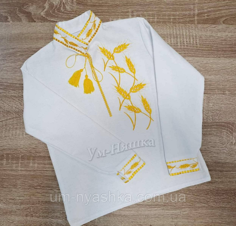 Хлопчача натуральна вишиванка "Колоски" 104-152 Кривий Ріг - фото 1