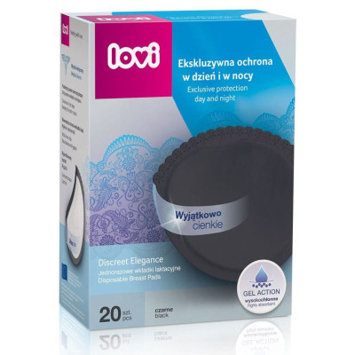 Вкладыш для бюстгальтера Lovi Discreet Elegance лактационные прокладки 20 шт. черные (19/611) Винница - изображение 1