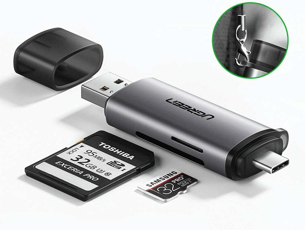 Кардрiдер UGREEN CM185 USB-C/USB-A Card Reader (UGR-50706) Київ - фото 3