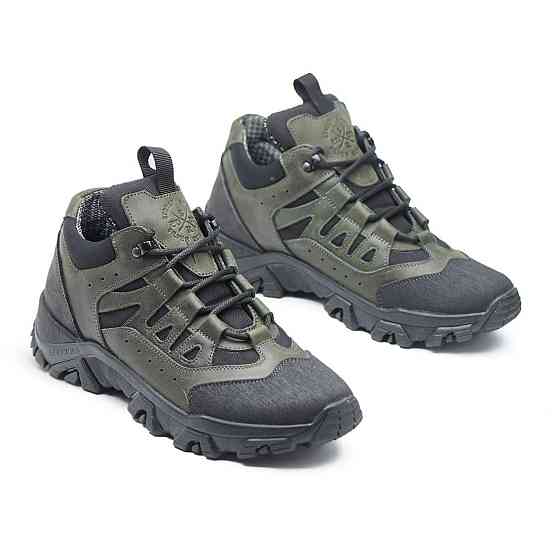 Тактичні кросівки шкіра з кордурою. хакі.11-01 Харків