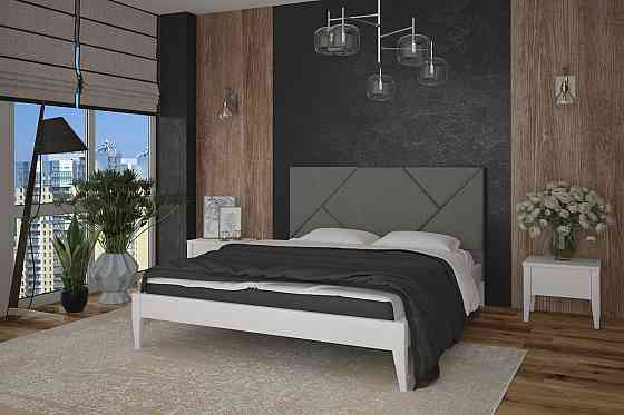 Двуспальная кровать Mebigrand Нью-Йорк ДК Белый + Аляска 01 160х200 см (DMBG-1535) Днепр