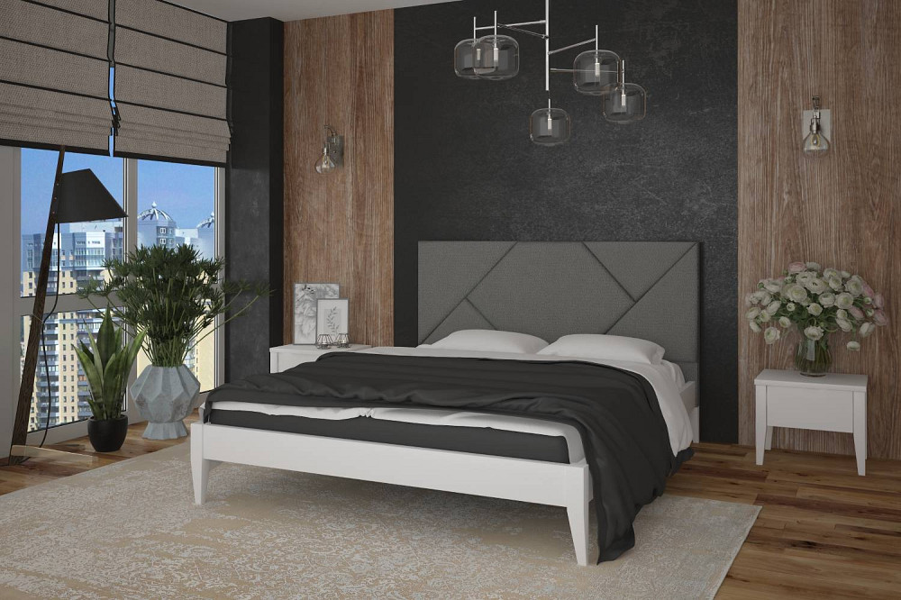 Двоспальне ліжко Mebigrand Нью-Йорк ДК Білий + Аляска 01 160х200 см (DMBG-1535) Дніпро - фото 1