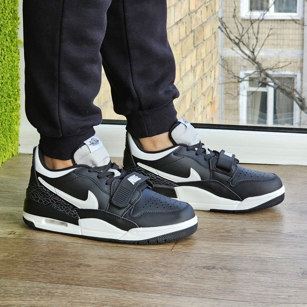Мужские Кроссовки Nike Jordan Черные Кожаные Джорданы Найк (размеры: 41,42,43,44,45) Видео Обзор Днепр - изображение 6