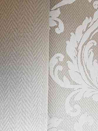 Текстильні шпалери на флізеліновій основі Cador Rasch Textil 086842 оливковий беж зигзаги ялинка Київ