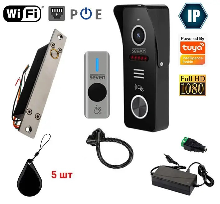 Комплект IP-відеопанелі з елекергельним замком SEVEN KD-7842d Київ - фото 1