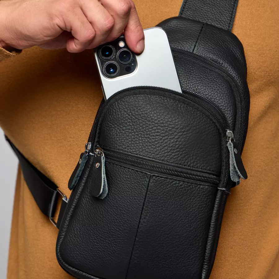 Сумка кросс-боди гладкая, Мужская плечевая сумка слинг, Мужские сумки через плечо YP-91 Львов - изображение 1