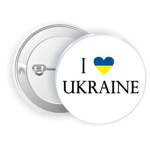 Значок для одежды Я люблю Украину Киев