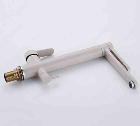 Змішувач для кухні для фільтрованої води двоважільний, кран кухонний WanFan вертикальний монтаж Нікель Кам'янець-Подільський