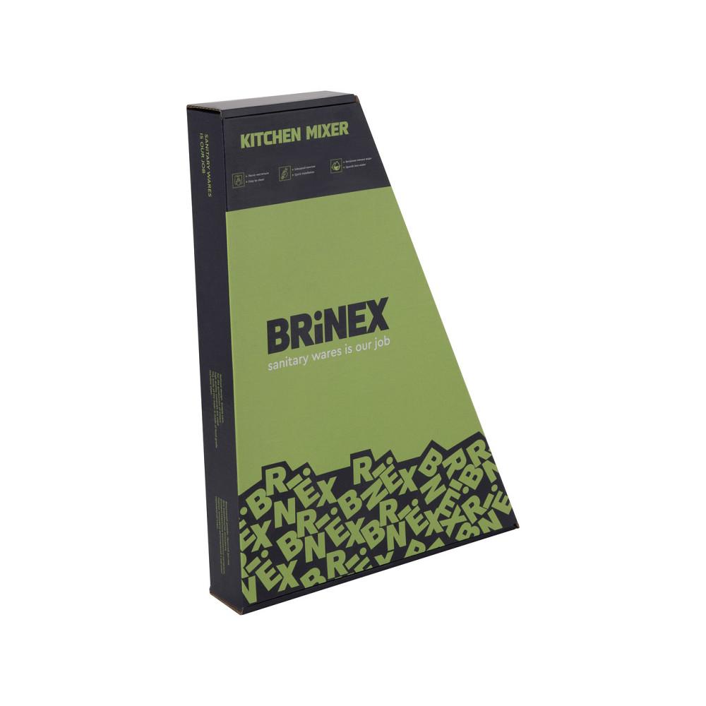 Смеситель для кухни Brinex Pure 015F U-образный Black Matt BRIPUR015FBLM Киев - изображение 10