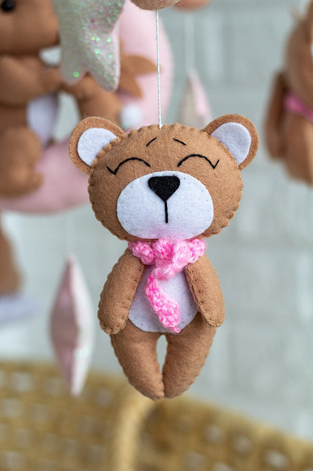 Дитячий музичний мобіль на ліжечко для немовлят WooolyWool «Ніжність» для дівчинки з 35 мелодіями Київ - фото 8