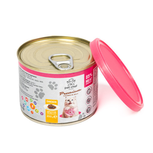 Влажный корм для кошек Pet Chef кусочки в желе с курицей 200г Киев - изображение 5