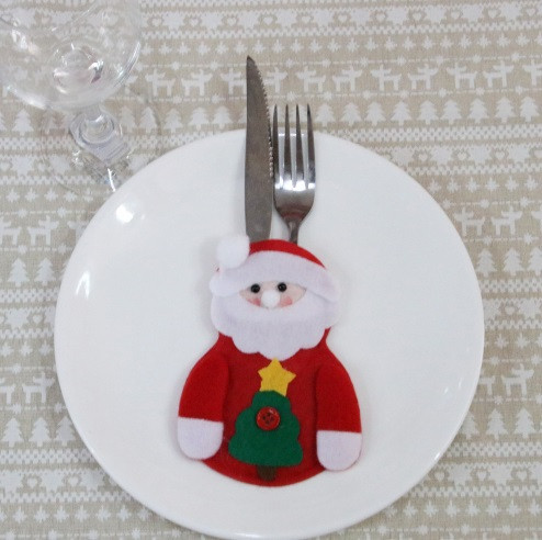 Новогодний чехол для столовых приборов Дед Мороз 10 на 13 см разноцветный Киев - изображение 1