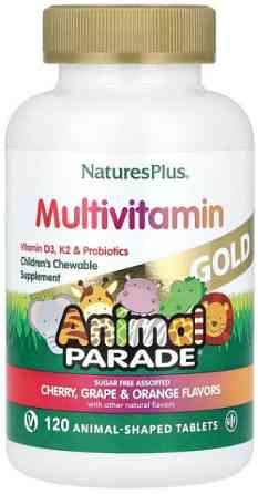 Вітаміни для дітей Nature's Plus Animal Parade Gold Children's Chewable Multivitamin 120 жув табл Фрукти Київ