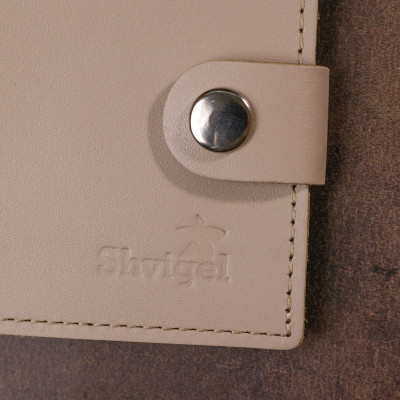 Портмоне Shvigel Кожаное Бежевое (16468) Винница - изображение 10