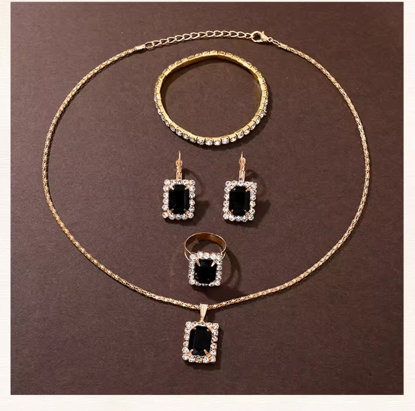 Подарочный набор для женщин Кот наручные часы браслет кольцо ожерелье и серьги без подарочной коробки черный Киев - изображение 7