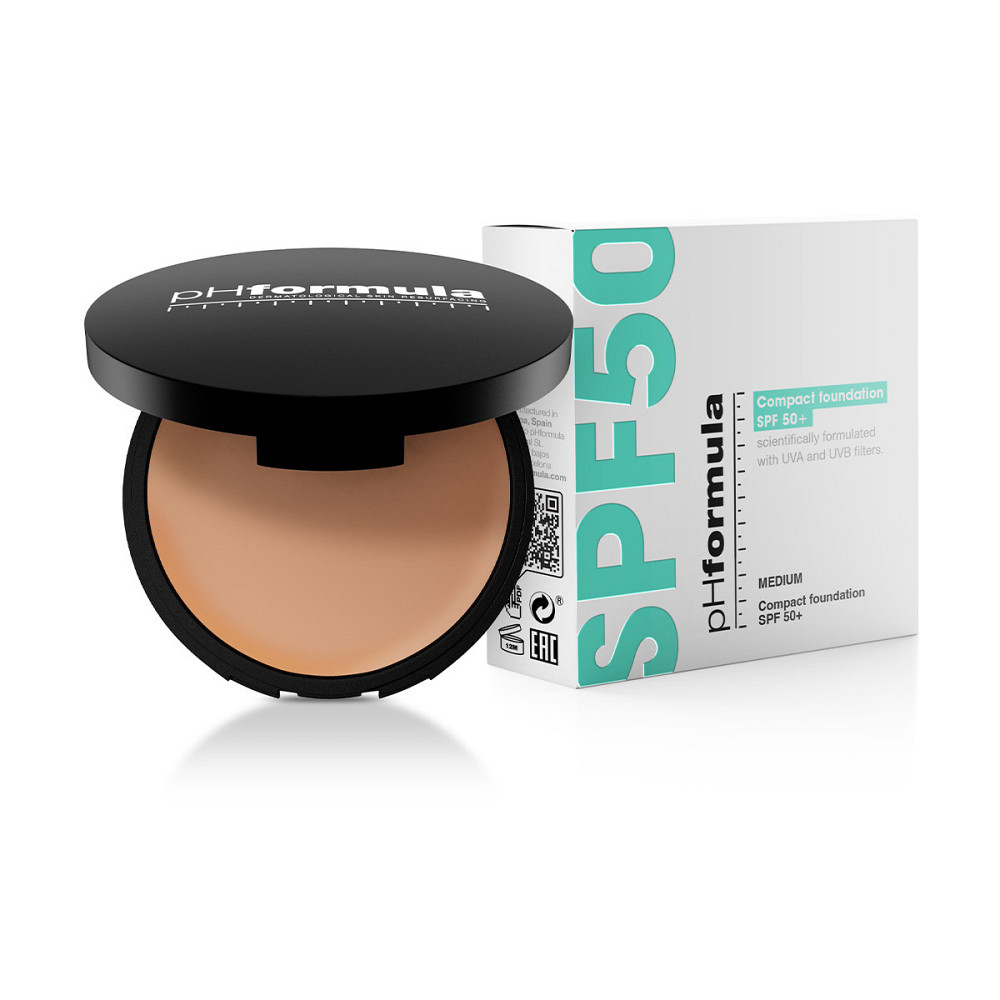 Компактна основа SPF 50+ середній тон \ Compact Foundation Medium Plus SPF 50+ pHformula  14 г Дніпро - фото 1