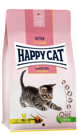 Сухой корм Happy Cat Kitten Geflugel для котят с 5 недель до 6 месяцев (птица), 300 г Винница