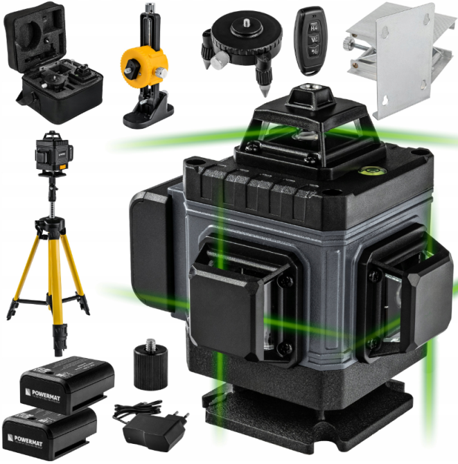 16-лінійний лазерний рівень 4D 360° Powermat 40м PM1492 (Польща) Київ - фото 1