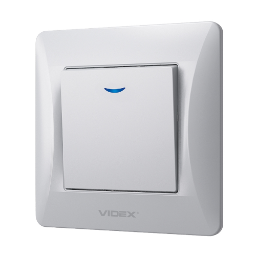 BINERA срібний шовк Вимикач внутрішній 1кл з підсвічуванням Videx Житомир - фото 4