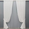 Комплект штор VR-Textil Мікровелюр Petek 200х270 2шт і Тюль 600х270 2021ш-1153т Білий 71-158/7