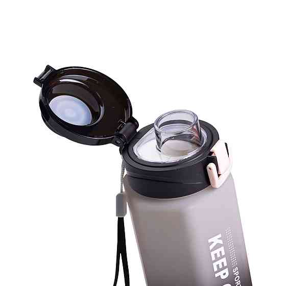 Yiwu Пляшка для води 650 мл пляшечка з поїлкою для спорту та школи 23 см Keep Going Чорна HP-14 Киев