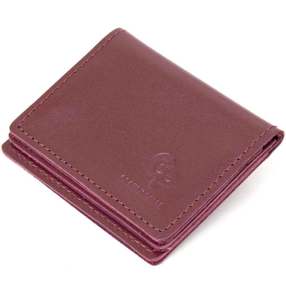 Шкіряна обкладинка для автодокументів Бордовий (GRANDE PELLE) Київ - фото 5