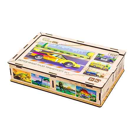 Дерев’яний дитячий пазл 4в1 "Транспорт" Puz-14785, 80 елементів Вінниця