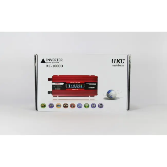 Перетворювач напруги UKC KC-1000D AC/DC 1000W 12V–220V з LCD дисплеєм інвертор Одеса