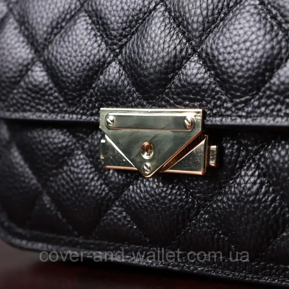 Елегантная кожаная черная женская сумка Киев - изображение 5