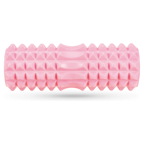 Масажний ролик Queenfit для йоги та фітнесу EVA 33*10,5см рожевий Киев