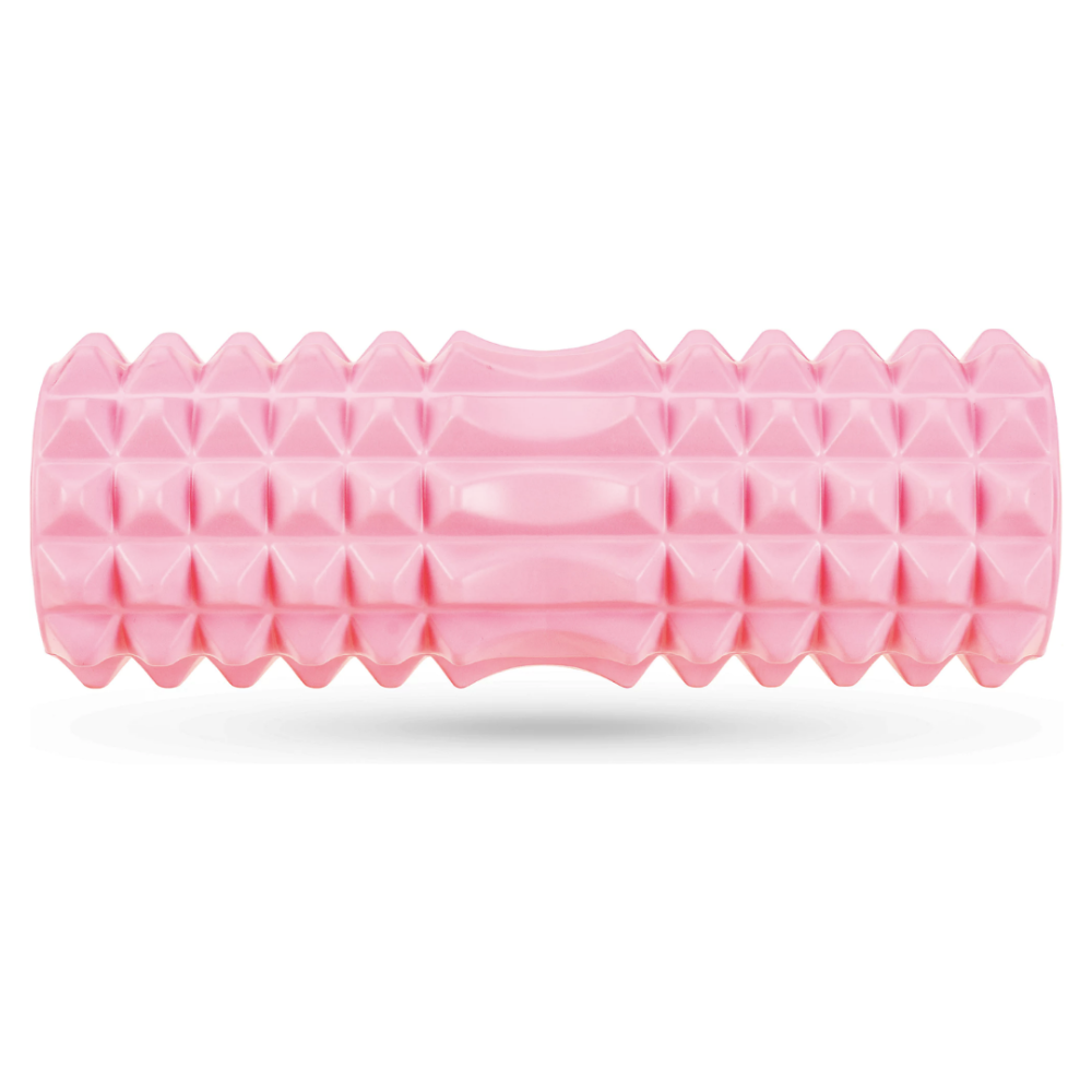 Масажний ролик Queenfit для йоги та фітнесу EVA 33*10,5см рожевий Київ - фото 2