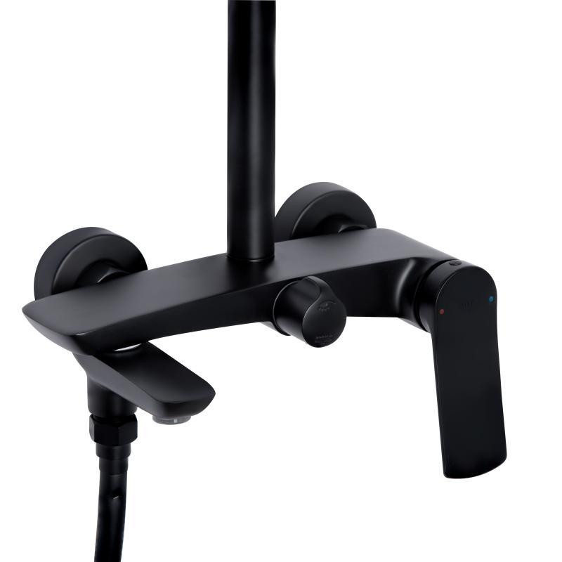 Душевая система из латуни Qtap Slavonice на три потребителя (с изливом) QTSLA111BLM45911 Black Matt Харьков - изображение 3