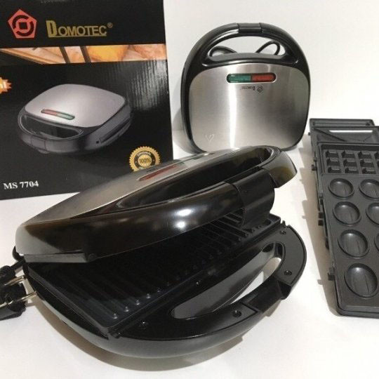 Мультимейкер орешница Domotec MS-7704 1000 W, Гриль с ребристой плитой, Контактный гриль для шашлыков NG-63 Львов - изображение 9