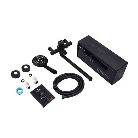 Змішувач для ванни з душовим гарнітуром Kroner KRP Edelstahl Klassisch - SCH070 чорний Київ