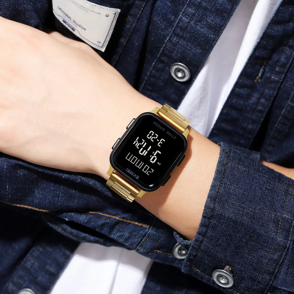 Чоловічий наручний годинник Skmei 1859 на браслеті (Золотий) Київ - фото 8