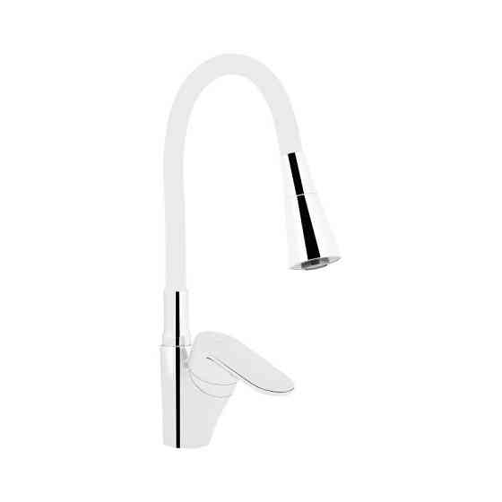 Смеситель для кухни с гибким изливом Lidz Tani 007F3 (k40) LDTAN007F3WCR40423 Chrome/White Харьков