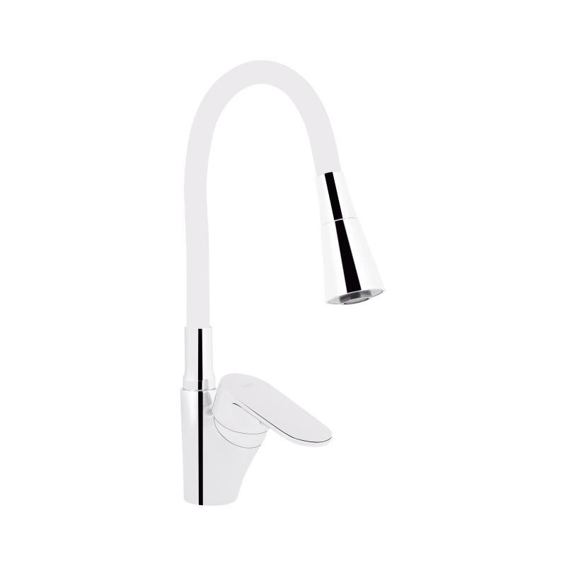 Смеситель для кухни с гибким изливом Lidz Tani 007F3 (k40) LDTAN007F3WCR40423 Chrome/White Харьков - изображение 1