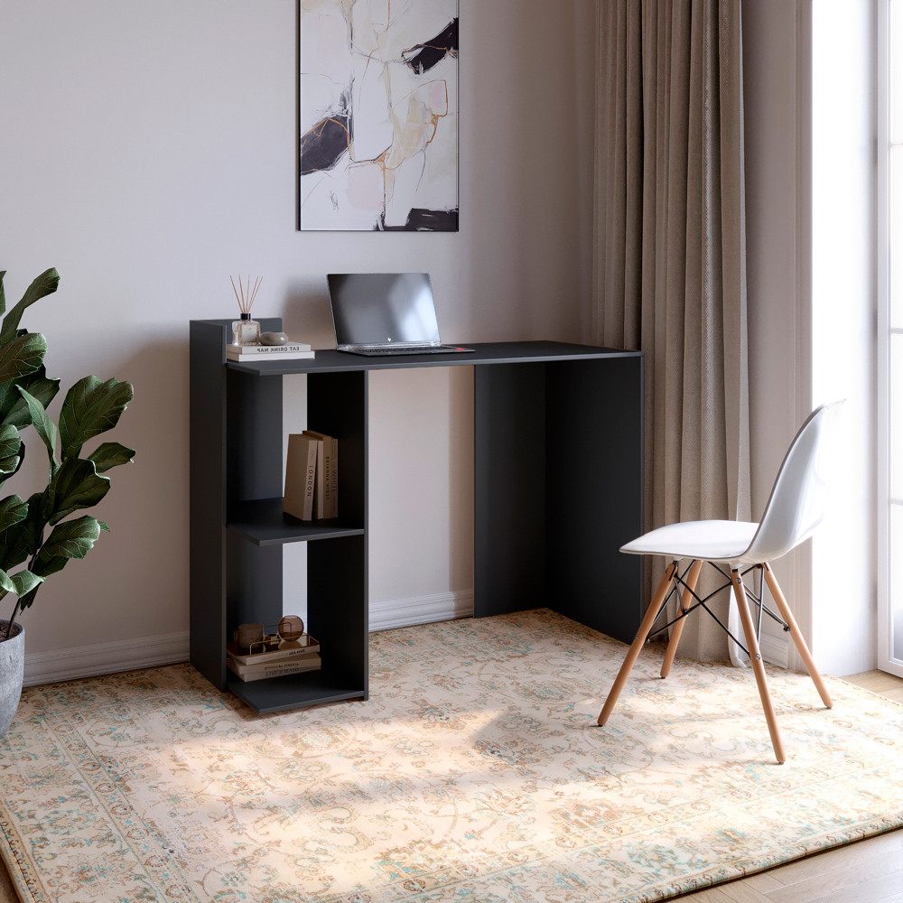 Cтіл комп'ютерний з 2 полицями М-ЗОН Джеко 1200/12 Антрацит (MZN-031021) Львів - фото 1