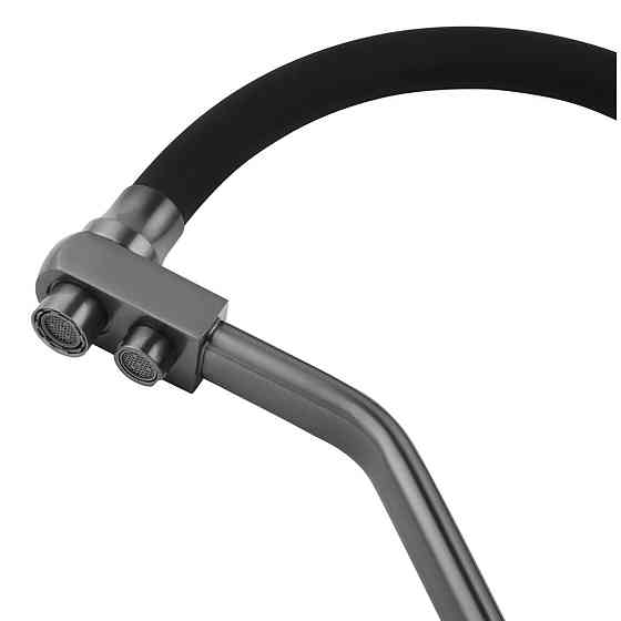 Змішувач для з підключенням до фільтру INX4A-08 GUNGREY  гнучкий вилив, графіт/чорний Київ