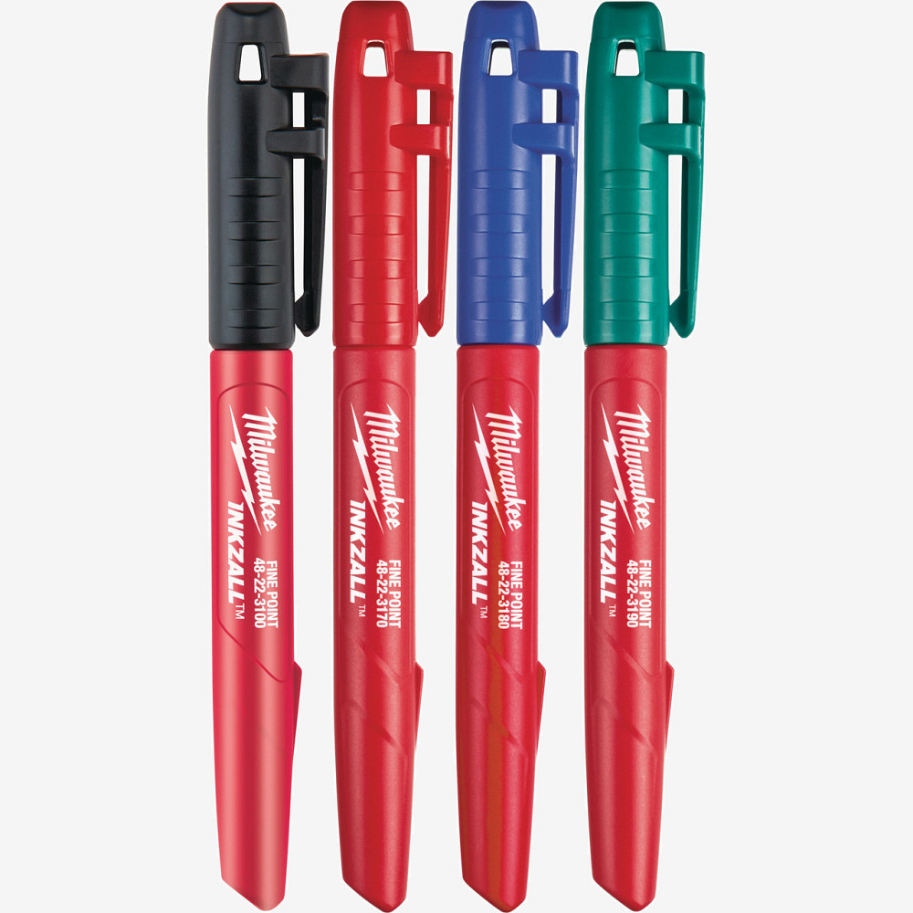 Набір маркерів InkZAll MILWAUKEE, синій/червоний/зелений/чорний, (4шт) Одеса - фото 2