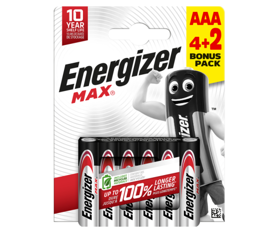 Батарейка ENERGIZER лужна ААА MAX R03 мініпальчик 4+2 (6 шт) Рівне