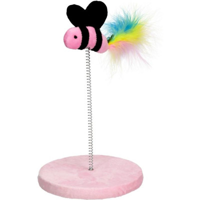Игрушка для кошек Hippie Pet Пчелка на стойке розовая 15x25 см (HIPCT2304093RO) Винница - изображение 1