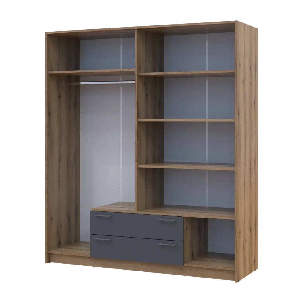 Шафа для одягу Doros Ронді Дуб Артизан/Графіт 4ДСП 160х52х195 DRS-011659 (80737824) Дніпро - фото 2