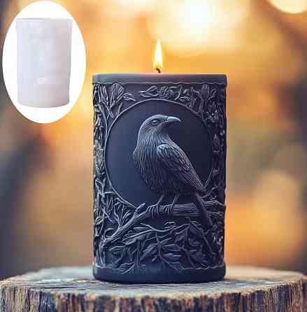 Силиконовая форма для свечи Ворон 9 см, форма для изготовления свечей Киев