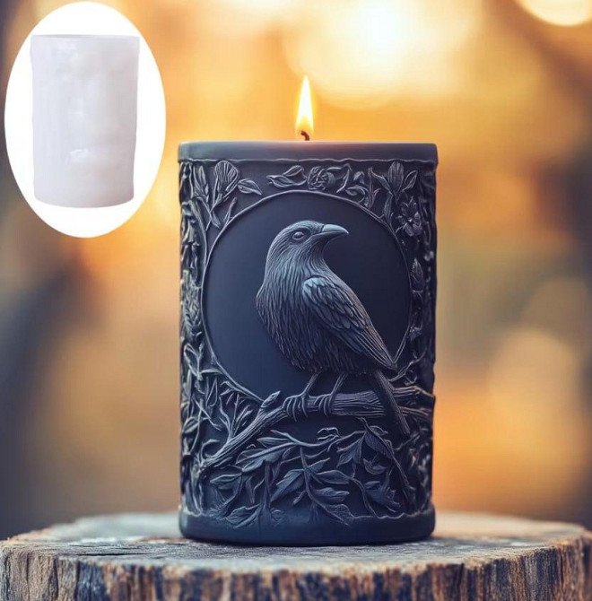Силиконовая форма для свечи Ворон 9 см, форма для изготовления свечей Киев - изображение 3