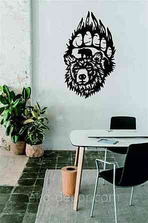 Настінне Панно «Ведмідь», Декор на стіну 90*54 см, Чорний Київ